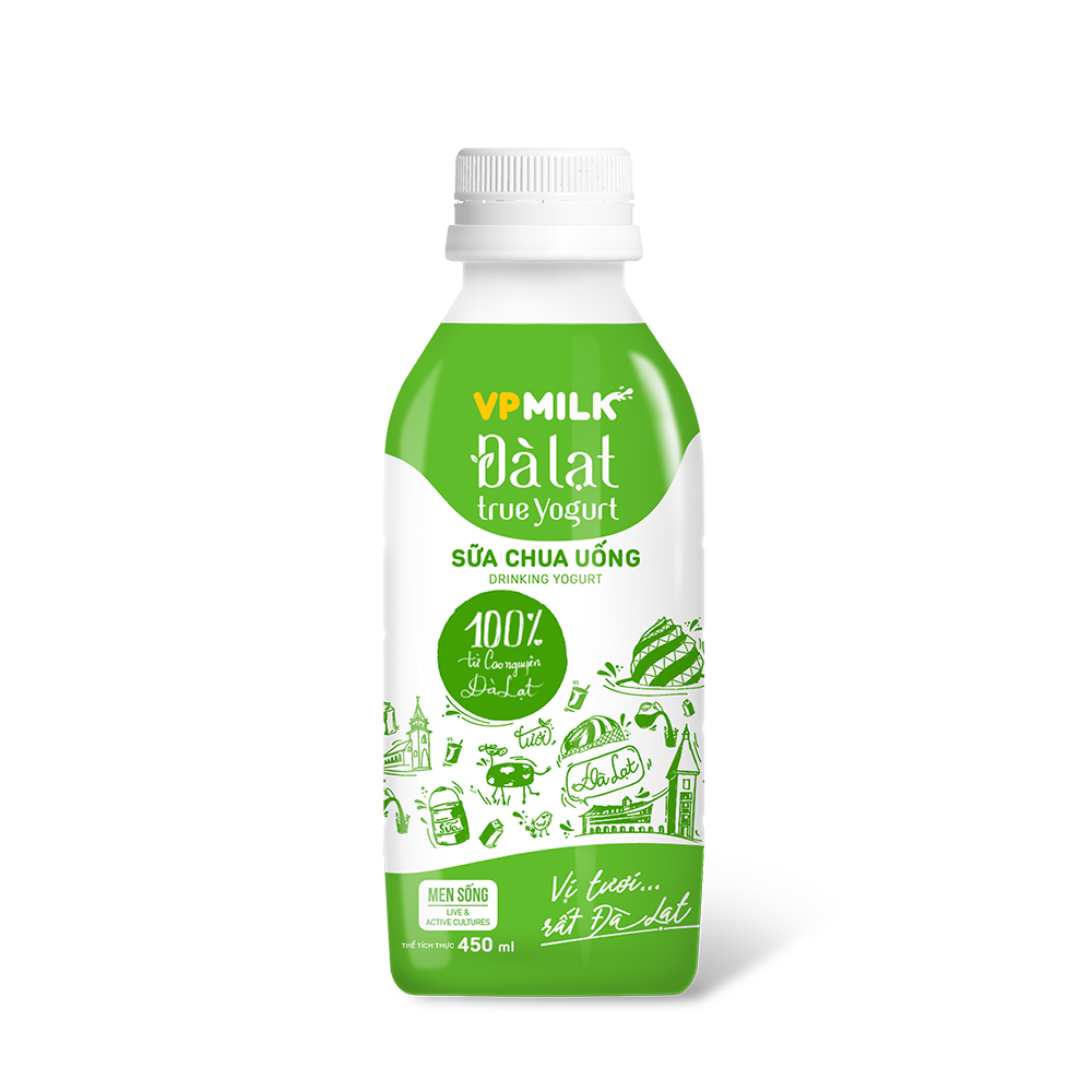 Sữa chua uống VPMilk Đà Lạt True Yogurt 450ml