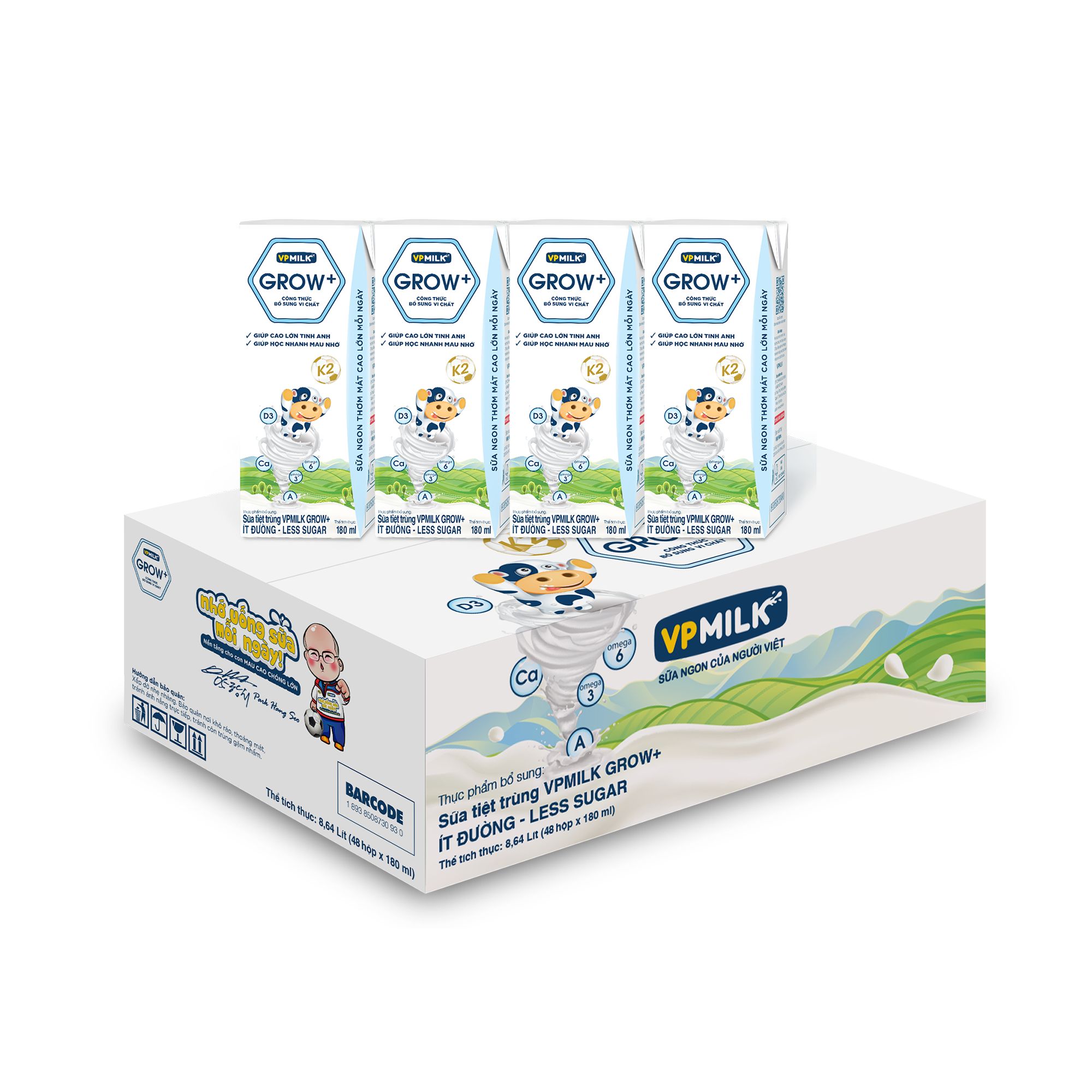 Sữa Tiệt Trùng VPMilk Grow+ Ít Đường image